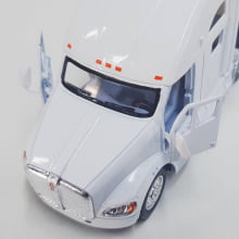 Miniatura de Ferro Cavalo Kensworth T700 Branco Escala 1/68