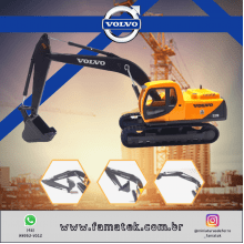 Miniatura de Ferro Escavadeira Hidráulica Volvo Ec210 Escala 1/50 Construção