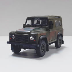 Miniatura de Ferro Land Rover Defender Militar Exército Escala Modelo Wely