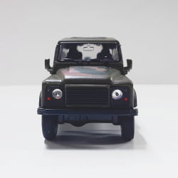 Miniatura de Ferro Land Rover Defender Militar Exército Escala Modelo Wely