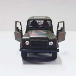 Miniatura de Ferro Land Rover Defender Militar Exército Escala Modelo Wely