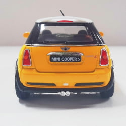  Miniatura de Ferro Mini Cooper S Amarelo Escala 1/28