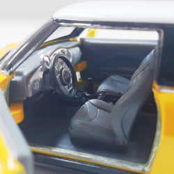  Miniatura de Ferro Mini Cooper S Amarelo Escala 1/28