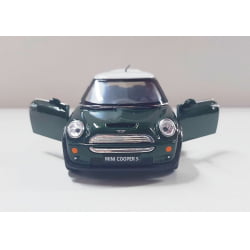  Miniatura de Ferro Mini Cooper S Verde Escala 1/28