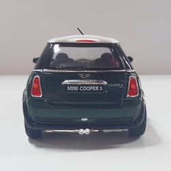  Miniatura de Ferro Mini Cooper S Verde Escala 1/28