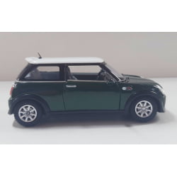  Miniatura de Ferro Mini Cooper S Verde Escala 1/28