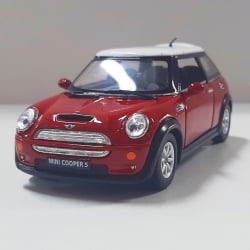  Miniatura de Ferro Mini Cooper S Vermelho Escala 1/28