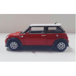  Miniatura de Ferro Mini Cooper S Vermelho Escala 1/28