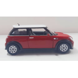  Miniatura de Ferro Mini Cooper S Vermelho Escala 1/28