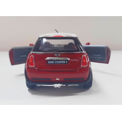  Miniatura de Ferro Mini Cooper S Vermelho Escala 1/28