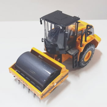 Miniatura de Ferro Rolo Compactador Liso Volvo Escala 1/50 Construção