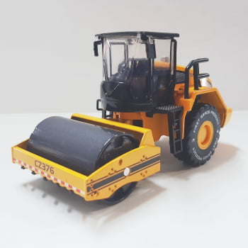 Miniatura de Ferro Rolo Compactador Liso Volvo Escala 1/50 Construção