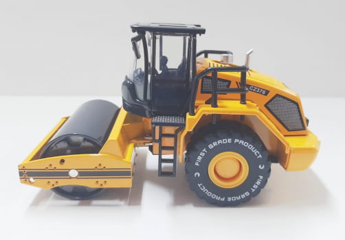 Miniatura de Ferro Rolo Compactador Liso Volvo Escala 1/50 Construção