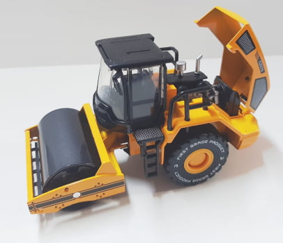 Miniatura de Ferro Rolo Compactador Liso Volvo Escala 1/50 Construção