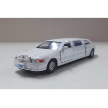 Miniaturas de Ferro 1999 Lincoln Town Limosine Car Stretch Limo Branco Escala 1/52