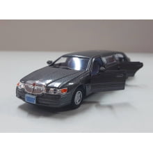 Miniaturas de Ferro 1999 Lincoln Town Limosine Car Stretch Limo Cinza escuro Escala 1/52