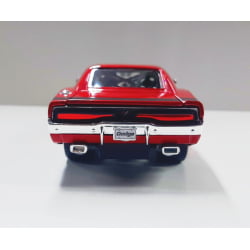 Mini 1/24 de Ferro 1969 Dodge Charger R/T Vermelho - Miniatura Escala 1/24