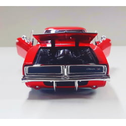 Mini 1/24 de Ferro 1969 Dodge Charger R/T Vermelho - Miniatura Escala 1/24