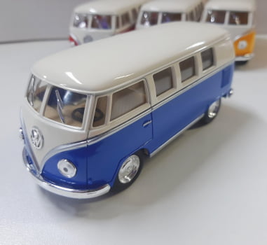 Mini 1/32 1962 Volkswagen Kombi Corujinha Clássica Teto Bege - Miniatura Escala 1/32