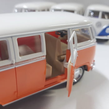 Mini 1/32 1962 Volkswagen Kombi Corujinha Clássica Teto Bege - Miniatura Escala 1/32