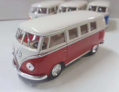 Mini 1/32 1962 Volkswagen Kombi Corujinha Clássica Teto Bege - Miniatura Escala 1/32