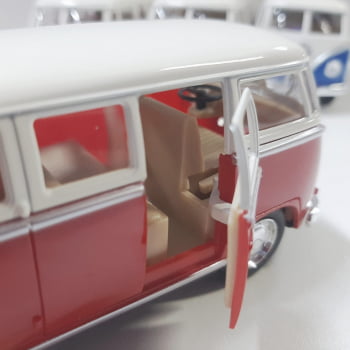 Mini 1/32 1962 Volkswagen Kombi Corujinha Clássica Teto Bege - Miniatura Escala 1/32