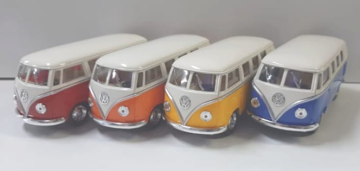 Mini 1/32 1962 Volkswagen Kombi Corujinha Clássica Teto Bege - Miniatura Escala 1/32