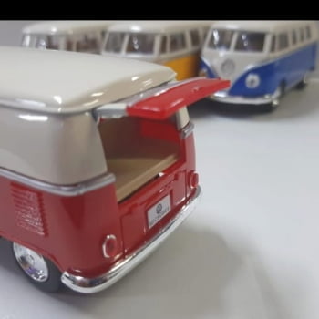 Mini 1/32 1962 Volkswagen Kombi Corujinha Clássica Teto Bege - Miniatura Escala 1/32