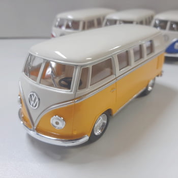 Mini 1/32 1962 Volkswagen Kombi Corujinha Clássica Teto Bege - Miniatura Escala 1/32