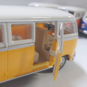 Mini 1/32 1962 Volkswagen Kombi Corujinha Clássica Teto Bege - Miniatura Escala 1/32