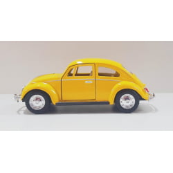  Miniatura de Ferro 1967 Volkswagen Fusca Beetle Clássico Brilho Amarelo Escala 1/32