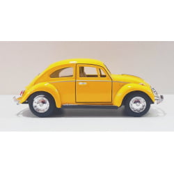  Miniatura de Ferro 1967 Volkswagen Fusca Beetle Clássico Brilho Amarelo Escala 1/32