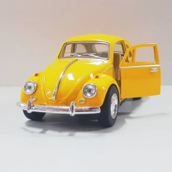  Miniatura de Ferro 1967 Volkswagen Fusca Beetle Clássico Brilho Amarelo Escala 1/32