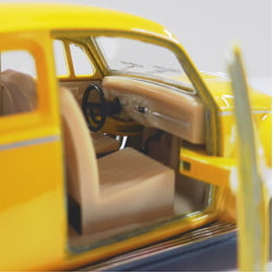  Miniatura de Ferro 1967 Volkswagen Fusca Beetle Clássico Brilho Amarelo Escala 1/32