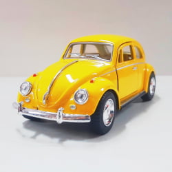  Miniatura de Ferro 1967 Volkswagen Fusca Beetle Clássico Brilho Amarelo Escala 1/32