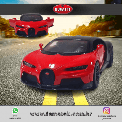  Miniatura de Ferro Bugatti Chiron Sportster Vermelho Escala 1/38