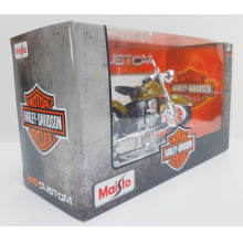 Kit 1 Quadro decorativo + 1 Miniatura 1/18 H-D 1953 74FL Hydra Glide Dourado com caixa Harley-Davidson