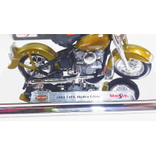 Kit 1 Quadro decorativo + 1 Miniatura 1/18 H-D 1953 74FL Hydra Glide Dourado com caixa Harley-Davidson