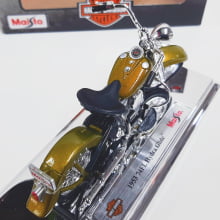 Kit 1 Quadro decorativo + 1 Miniatura 1/18 H-D 1953 74FL Hydra Glide Dourado com caixa Harley-Davidson