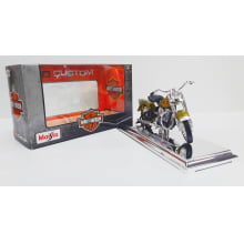 Kit 1 Quadro decorativo + 1 Miniatura 1/18 H-D 1953 74FL Hydra Glide Dourado com caixa Harley-Davidson