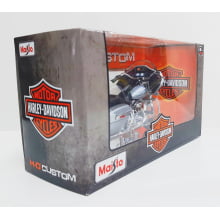 Kit 1 Quadro decorativo + 1 Miniatura 1/18 H-D 2002 FLTR Road Glide Prata com caixa Harley-Davidson