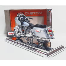 Kit 1 Quadro decorativo + 1 Miniatura 1/18 H-D 2002 FLTR Road Glide Prata com caixa Harley-Davidson