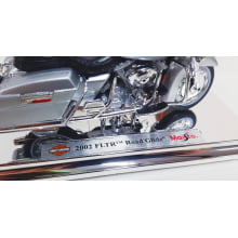 Kit 1 Quadro decorativo + 1 Miniatura 1/18 H-D 2002 FLTR Road Glide Prata com caixa Harley-Davidson