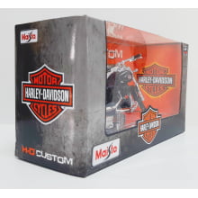 Kit 1 Quadro decorativo + 1 Miniatura 1/18 H-D 2002 FXSTB Night Train 02 Preto com caixa Harley-Davidson