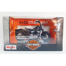 Kit 1 Quadro decorativo + 1 Miniatura 1/18 H-D 2008 FLSTSB Cross Bones Preto com caixa Harley-Davidson