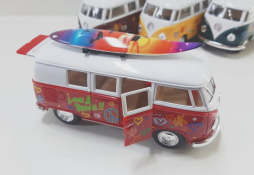 Mini 1/32 1962 Volkswagen Kombi Corujinha Com Prancha - Miniatura Escala 1/32