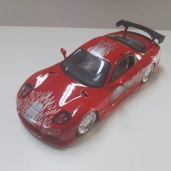 Miniatura 1993 Mazda Dom /Toretto RX-7 Velozes e Furiosos Escala 1/24