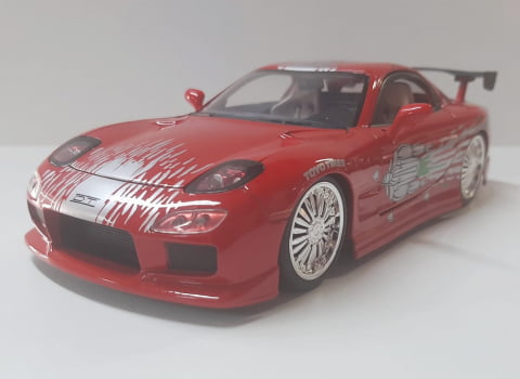 Miniatura 1993 Mazda Dom /Toretto RX-7 Velozes e Furiosos Escala 1/24