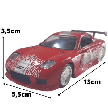 Miniatura 1993 Mazda Dom /Toretto RX-7 Velozes e Furiosos Escala 1/32