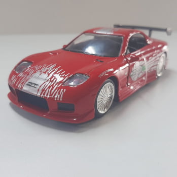 Miniatura 1993 Mazda Dom /Toretto RX-7 Velozes e Furiosos Escala 1/32